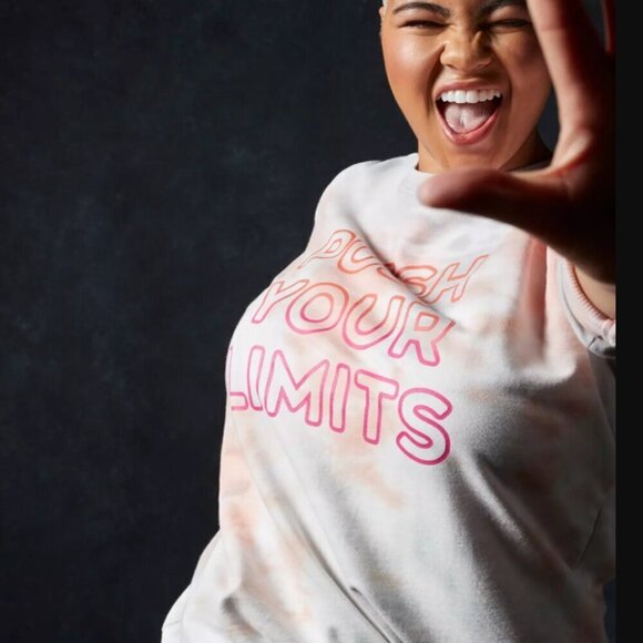 Torrid Everyday Fleece Long Sleeve Active Sweatshirt LIMITS TIE DYE 3x NWT new - Picture 2 of 12